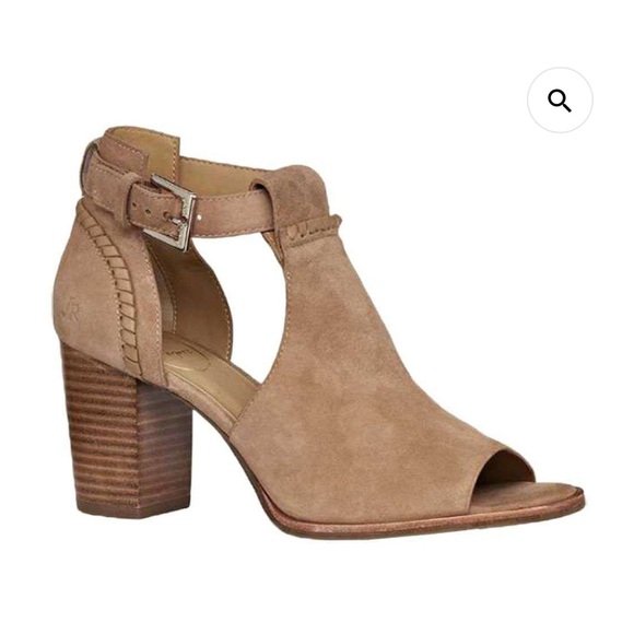 Jack Rogers Cameron Tan Suede Open Toe Booties size 7 1/2 - Picture 1 of 16